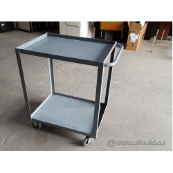 Grey Steel 24" x 30" 2 Level Utility Product Cart
